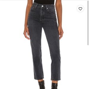 AGOLDE Riley High Waist Straight Leg Organic Cotton Crop Jeans in Edit Size 26